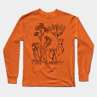 Botanical Scientific Illustration - Comandra Plant Long Sleeve T-Shirt